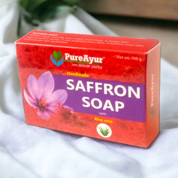 PureAyur's Saffron Soap, Anti Oxidant (Anti Ageing) with Aloe Vera